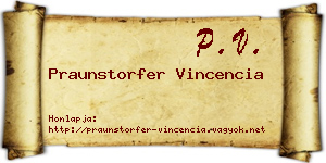 Praunstorfer Vincencia névjegykártya